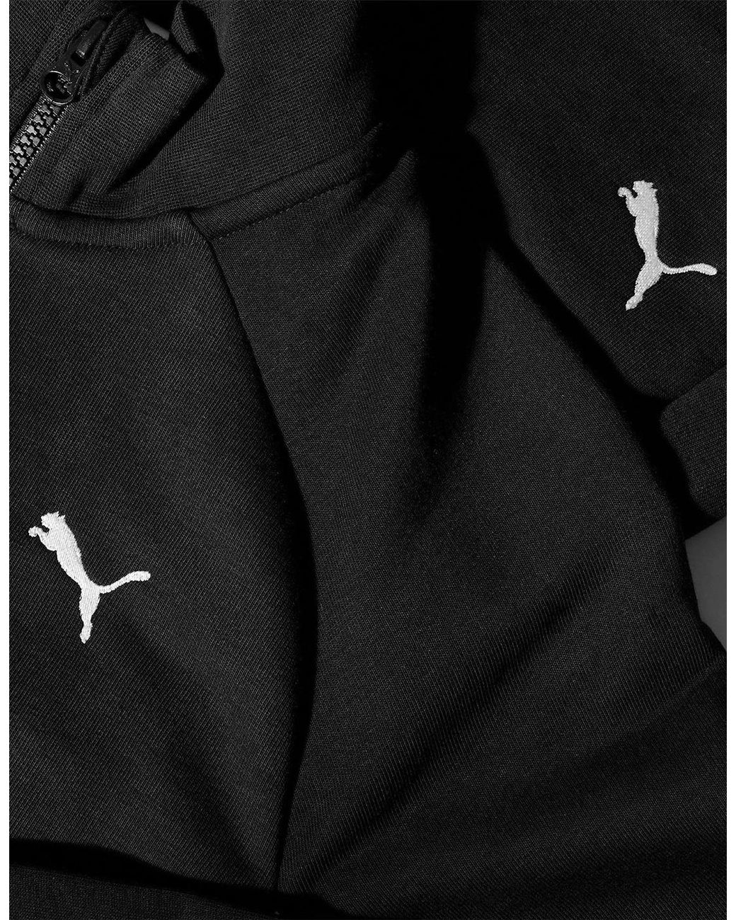 PUMA Black Straight Leg Fleece Tracksuit