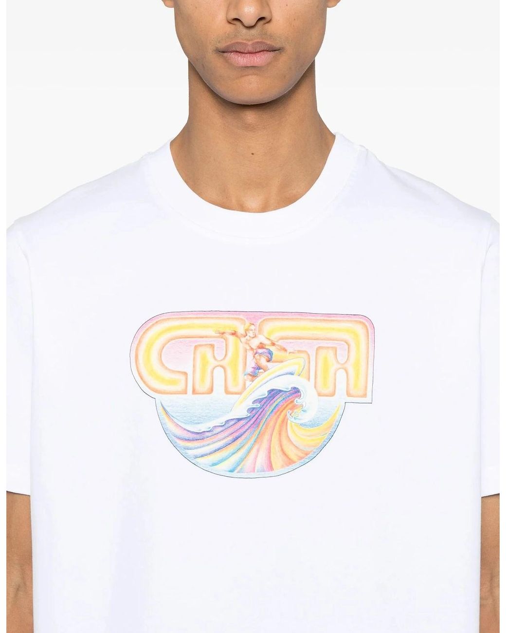 Casablanca White Casa Surf Printed T-Shirt for men