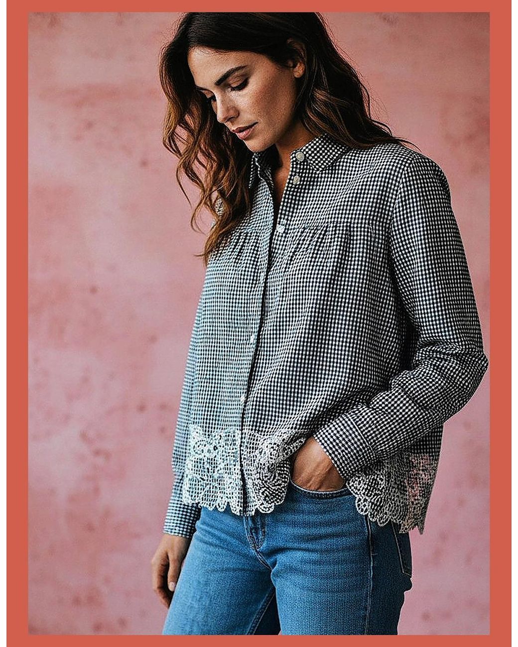 Nooki Design Gray Koren Embroidered Blouse