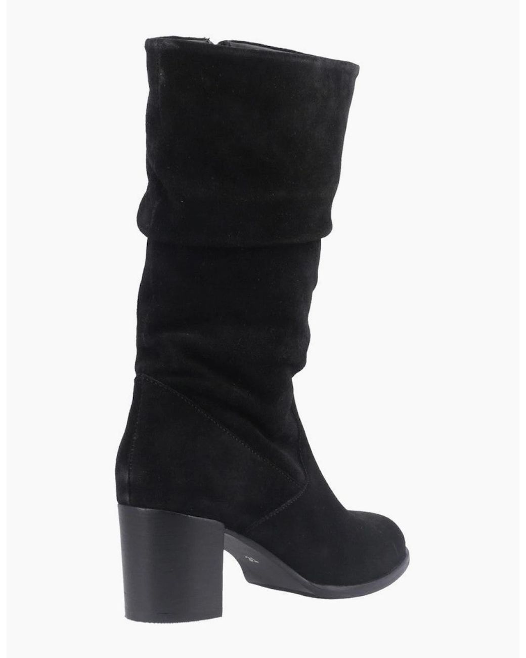 Hush Puppies Black Cosima Ruched Boot Tall Boots