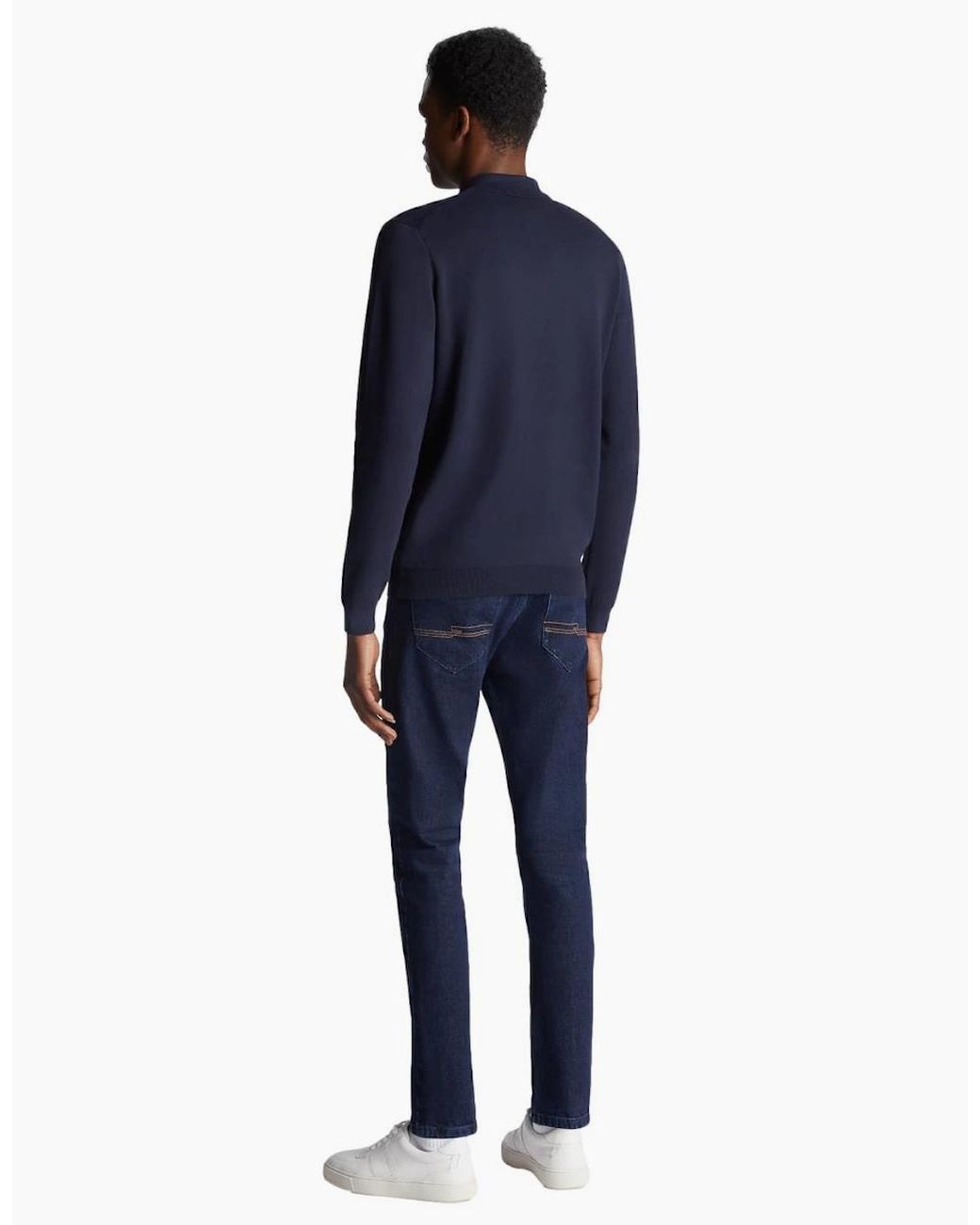 Remus Uomo Blue Knitted Polo A1-26 78 for men