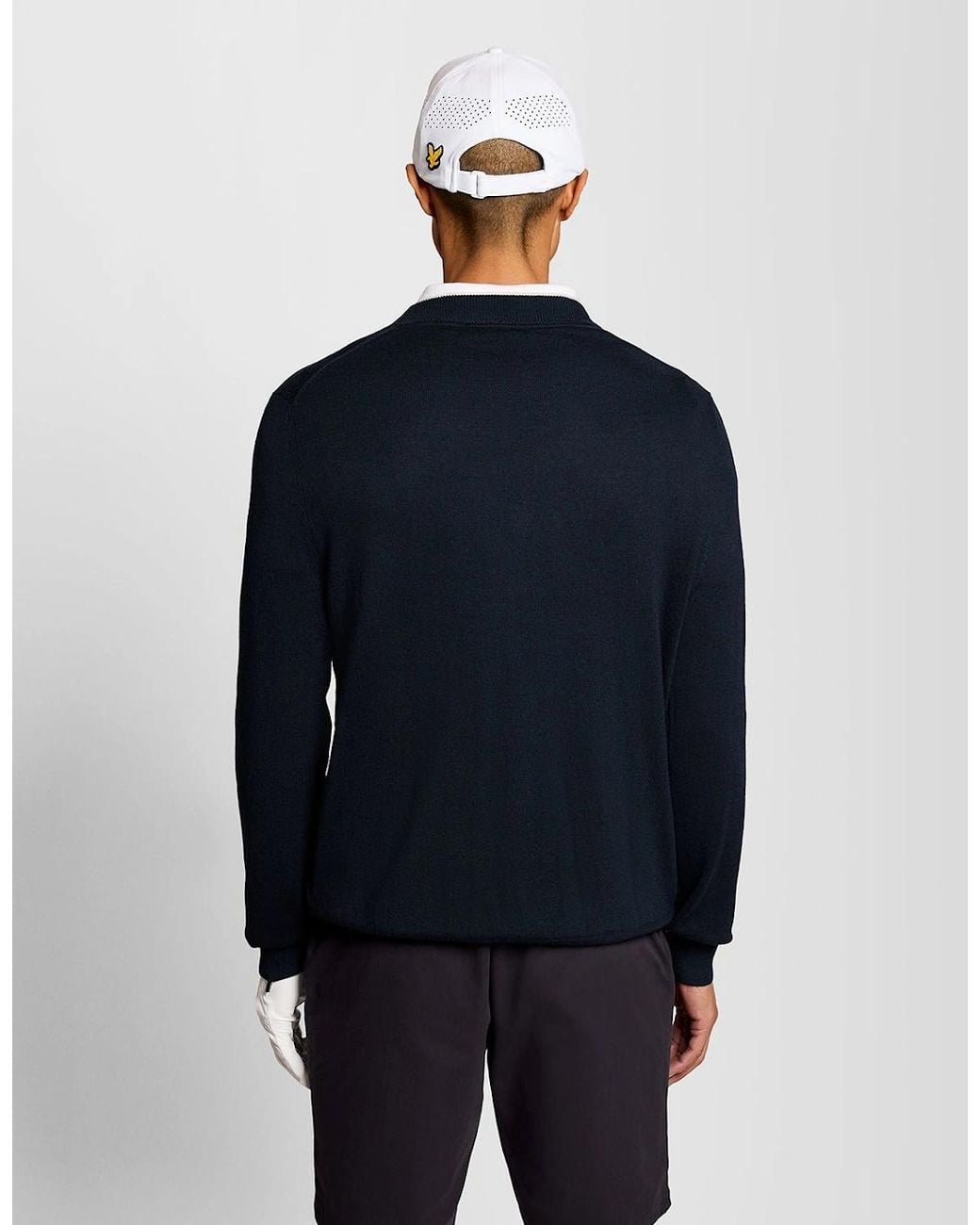 Lyle & Scott Blue Lightweight Knitted Cardigan for men