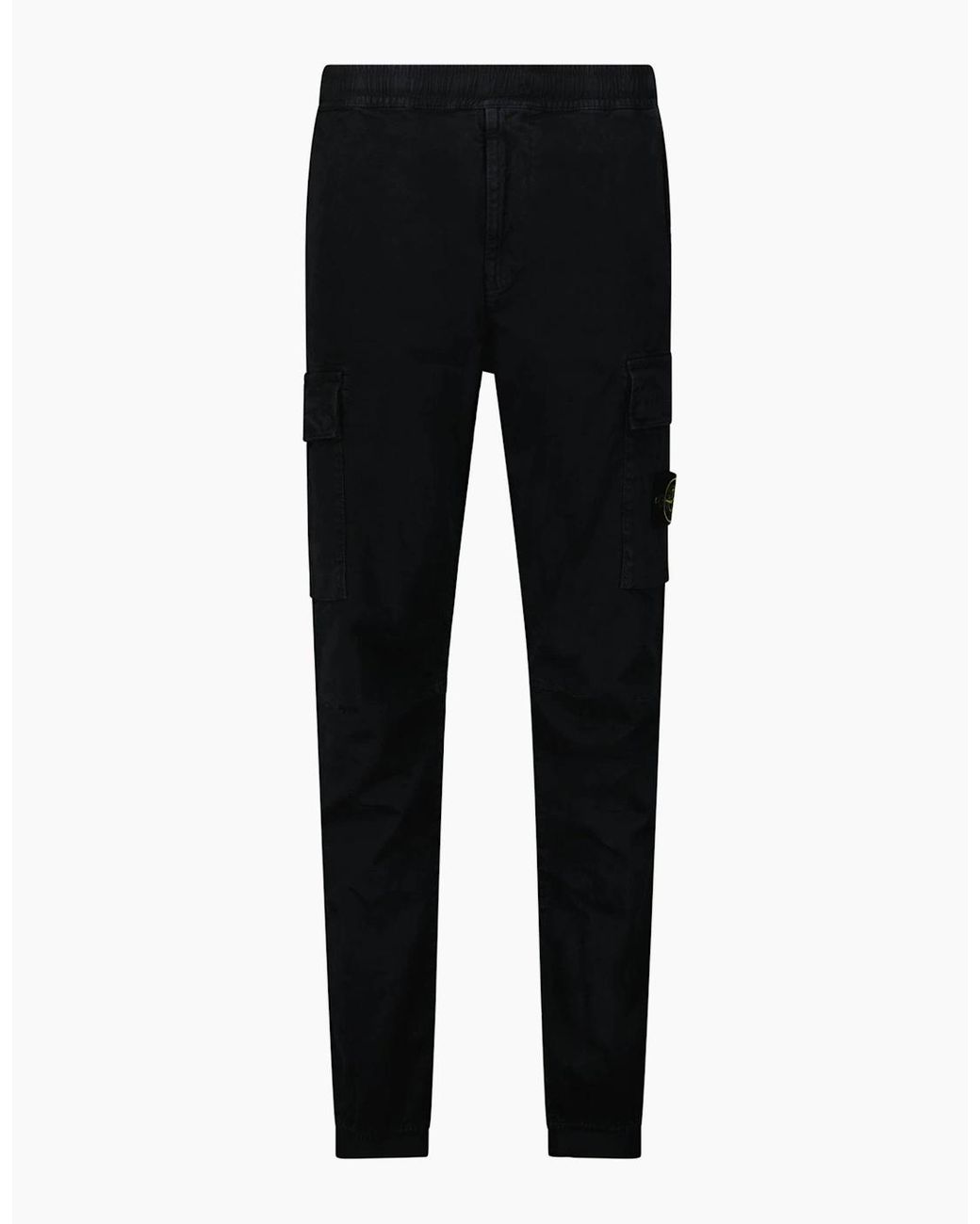 Stone Island Black Stretch 'Old' Effect Cargo Trousers for men