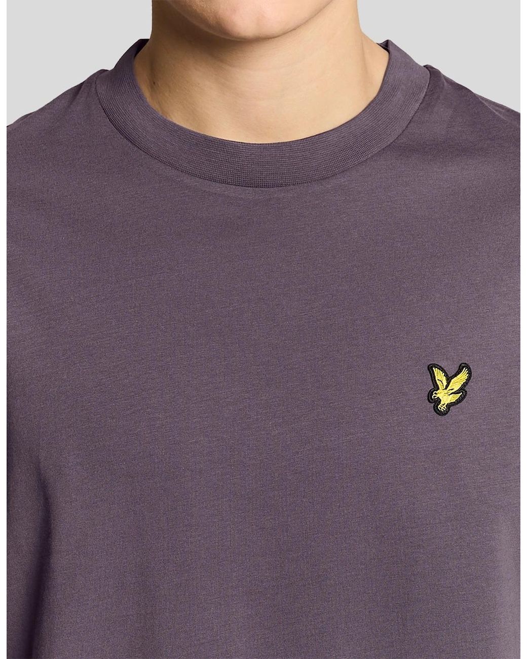 Lyle & Scott Purple Oversized Cotton Crew Neck T-Shirt for men