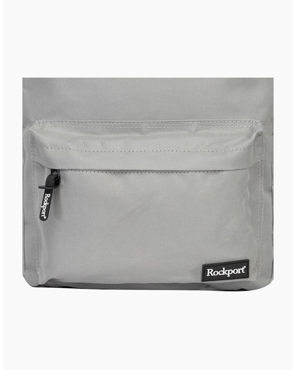 Rockport Gray Solid Patterned Med Backpack With Logo for men