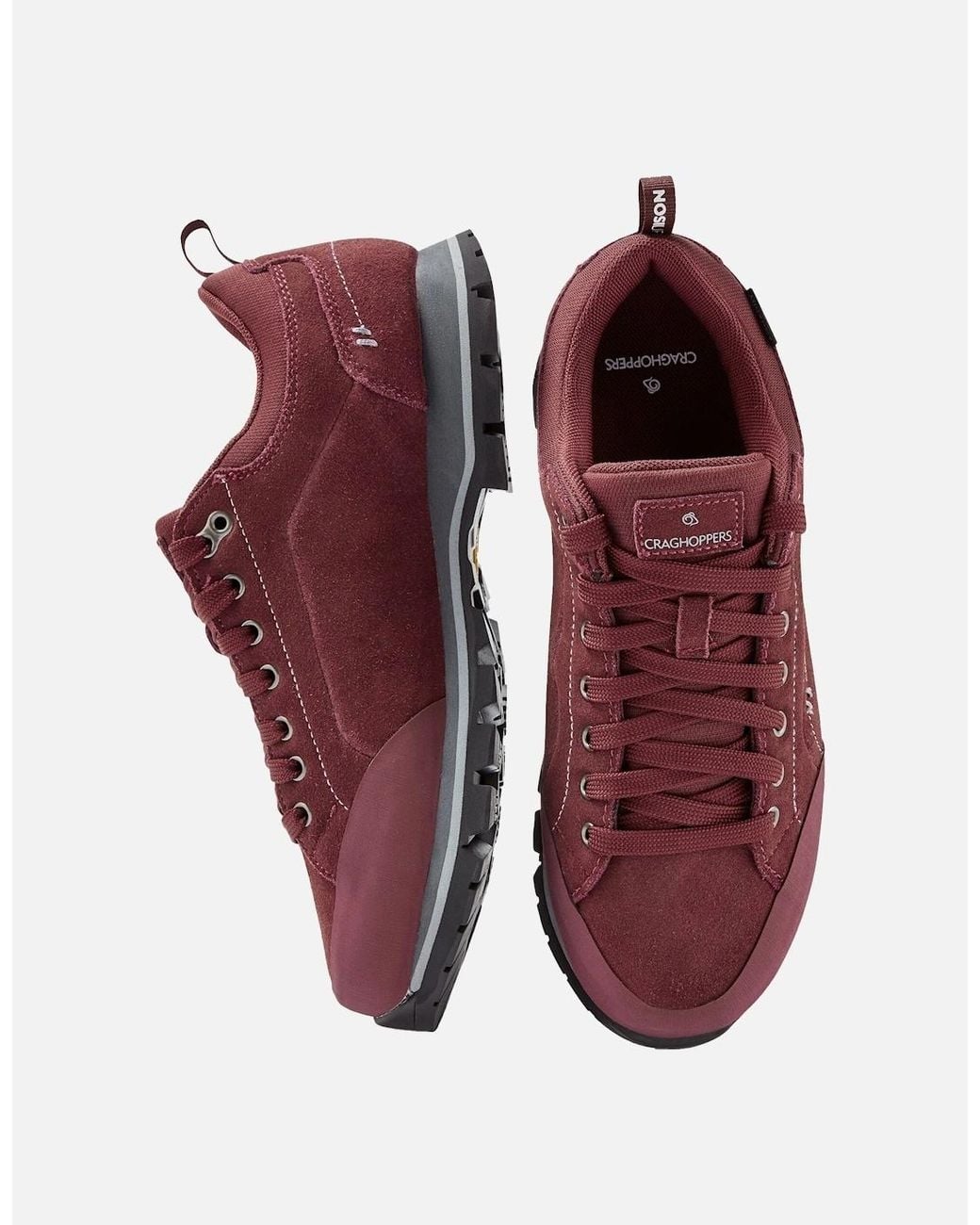 Craghoppers Red Ladies Suede Trainers