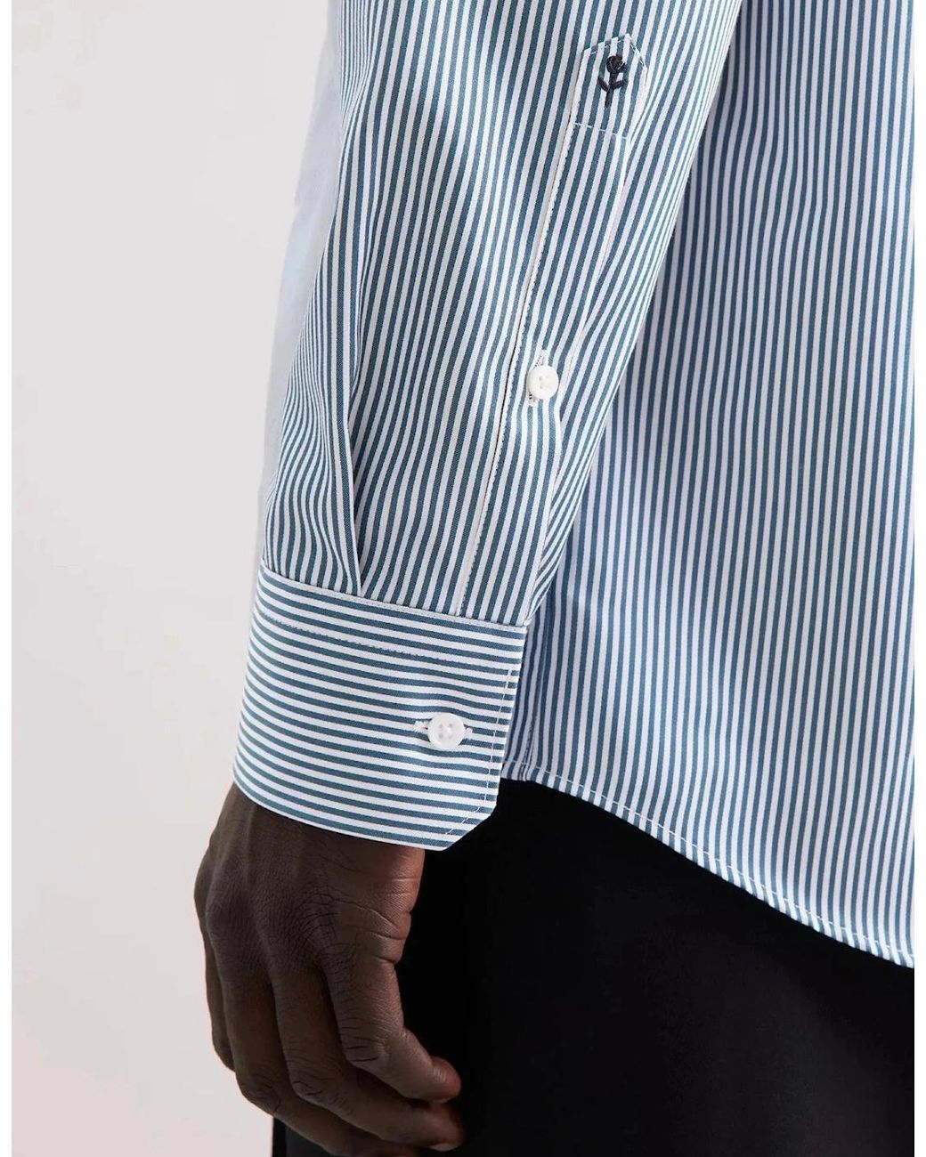 Seidensticker Blue Regular Fit Easy Iron New Kent Striped Business Shirt Dark for men
