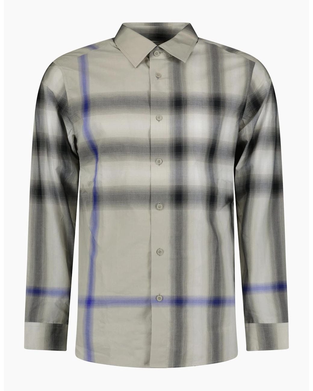 Burberry Gray Claverdon Maxi Check Cotton Shirt for men