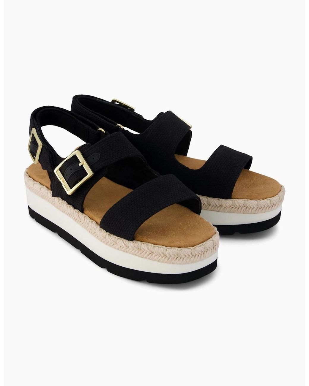 TOMS Black Giana Flatform Sandals