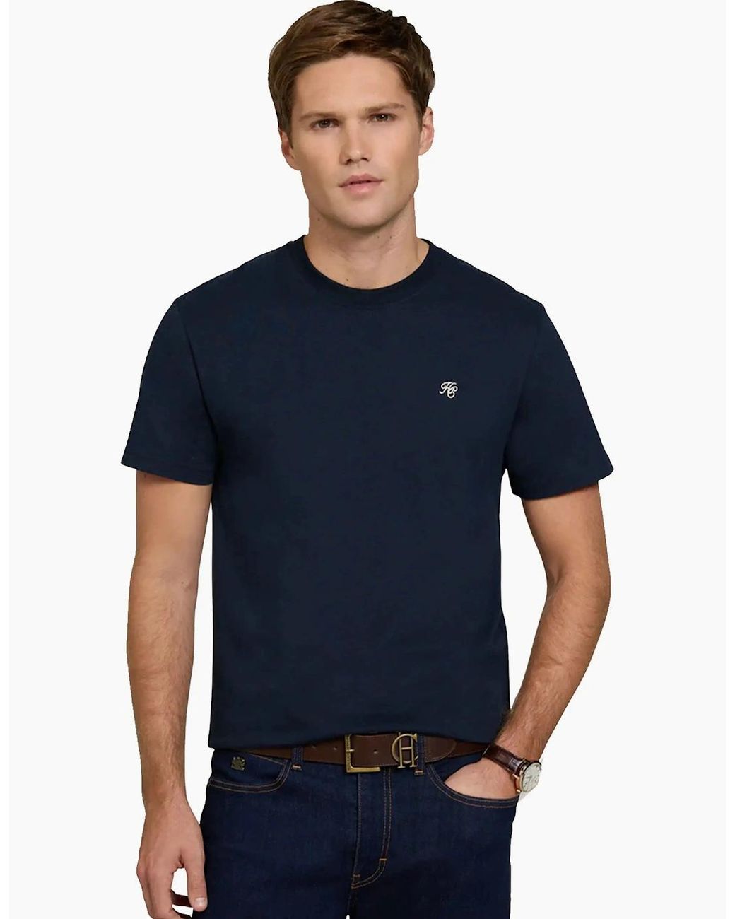 Holland Cooper Blue Crew Neck T-Shirt Ink for men