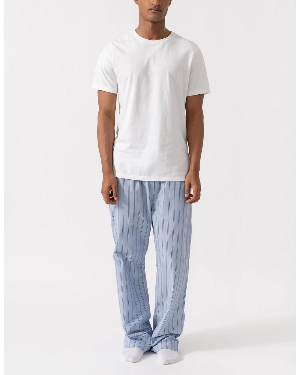 Gant Blue Striped Poplin Pyjama Pants for men