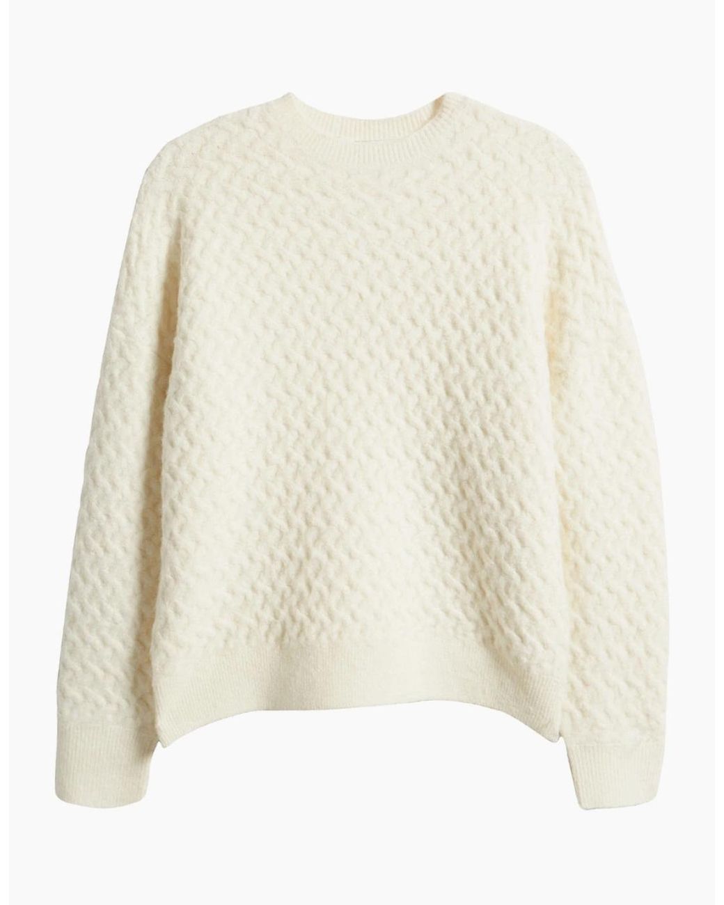 Ted Baker Natural Morlea Horizontal Cable Ivory Crewneck Sweater