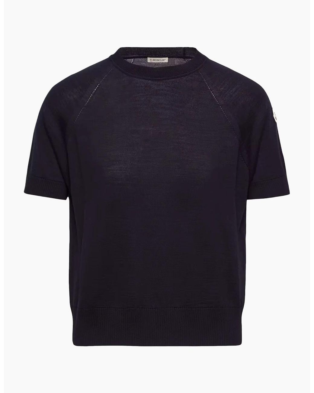 Moncler Blue Knitted T-Shirt for men
