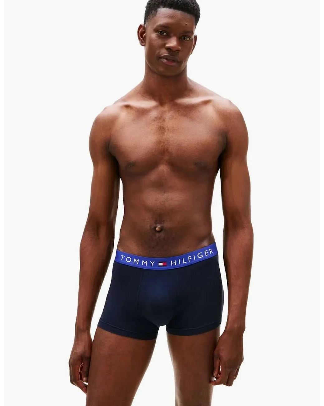 Tommy Hilfiger Blue 3-Pack Th Originals Boxer Trunks, W/ /Burgundy for men