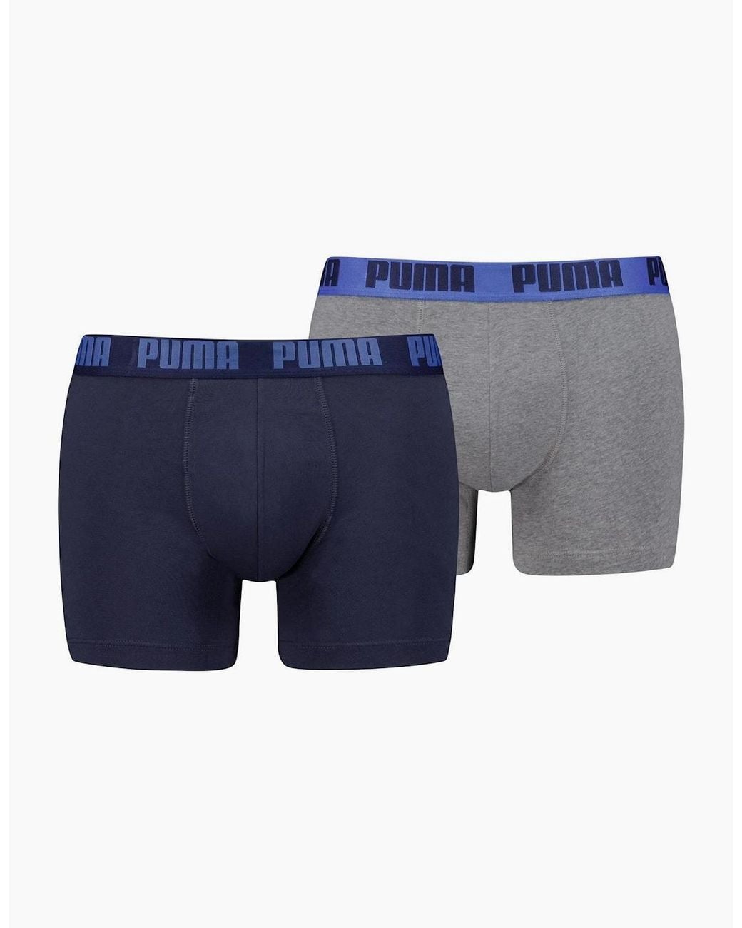 PUMA Blue Plain Design Boxer With Logo for men