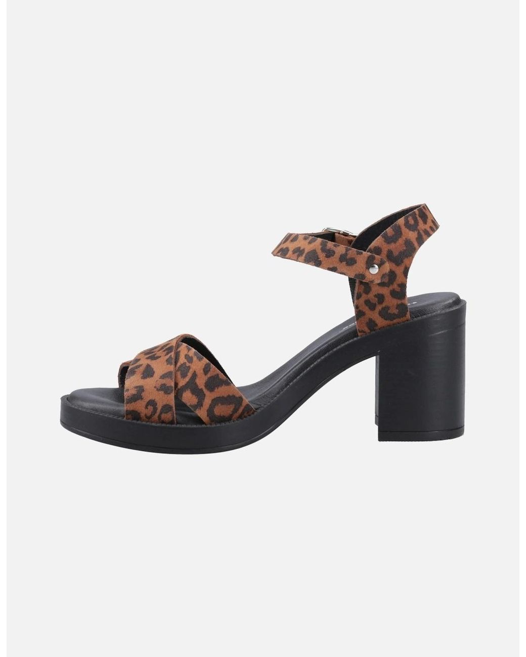 Hush Puppies Brown Georgia Leather Leopard Sandals