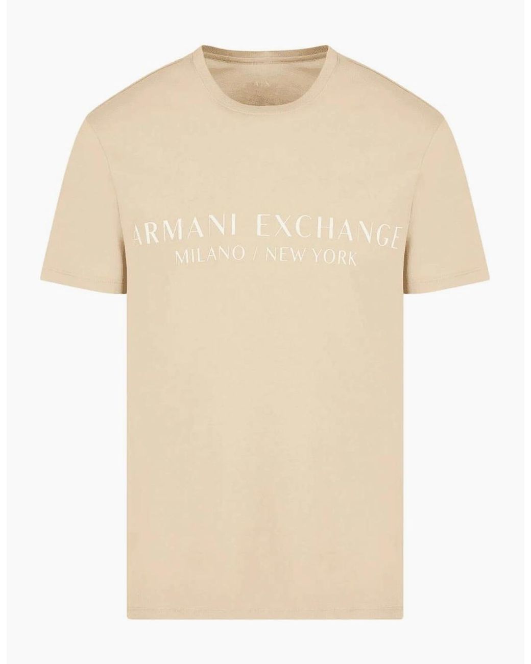 ARMANI EXCHANGE Natural Cotton Milano/New York Logo T-Shirt for men