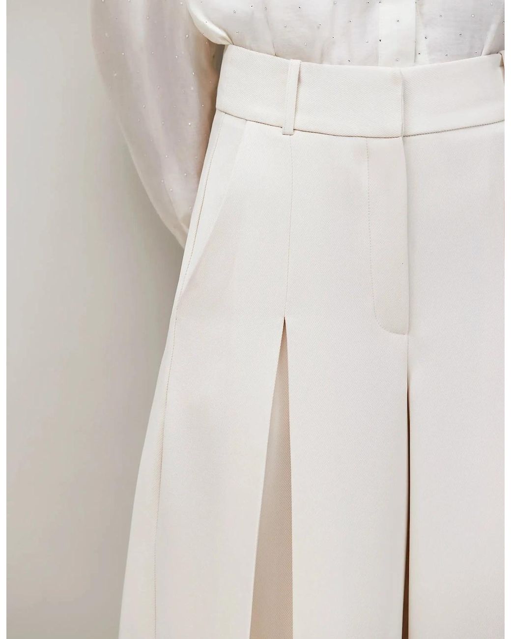 Ro&zo White Wide-Leg Trousers