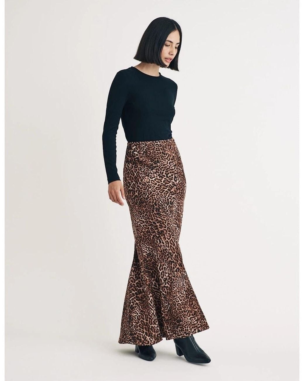 Nobody's Child Blue Pytn Animal Patterned Maxi Trumpet Skirt