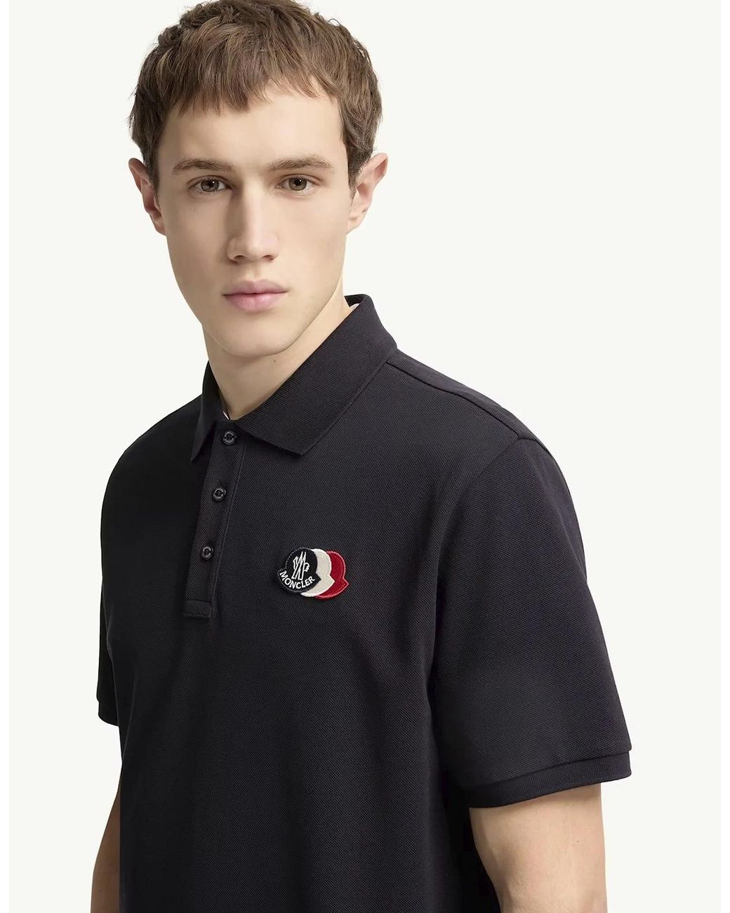 Moncler Black Triple Polo Shirt for men