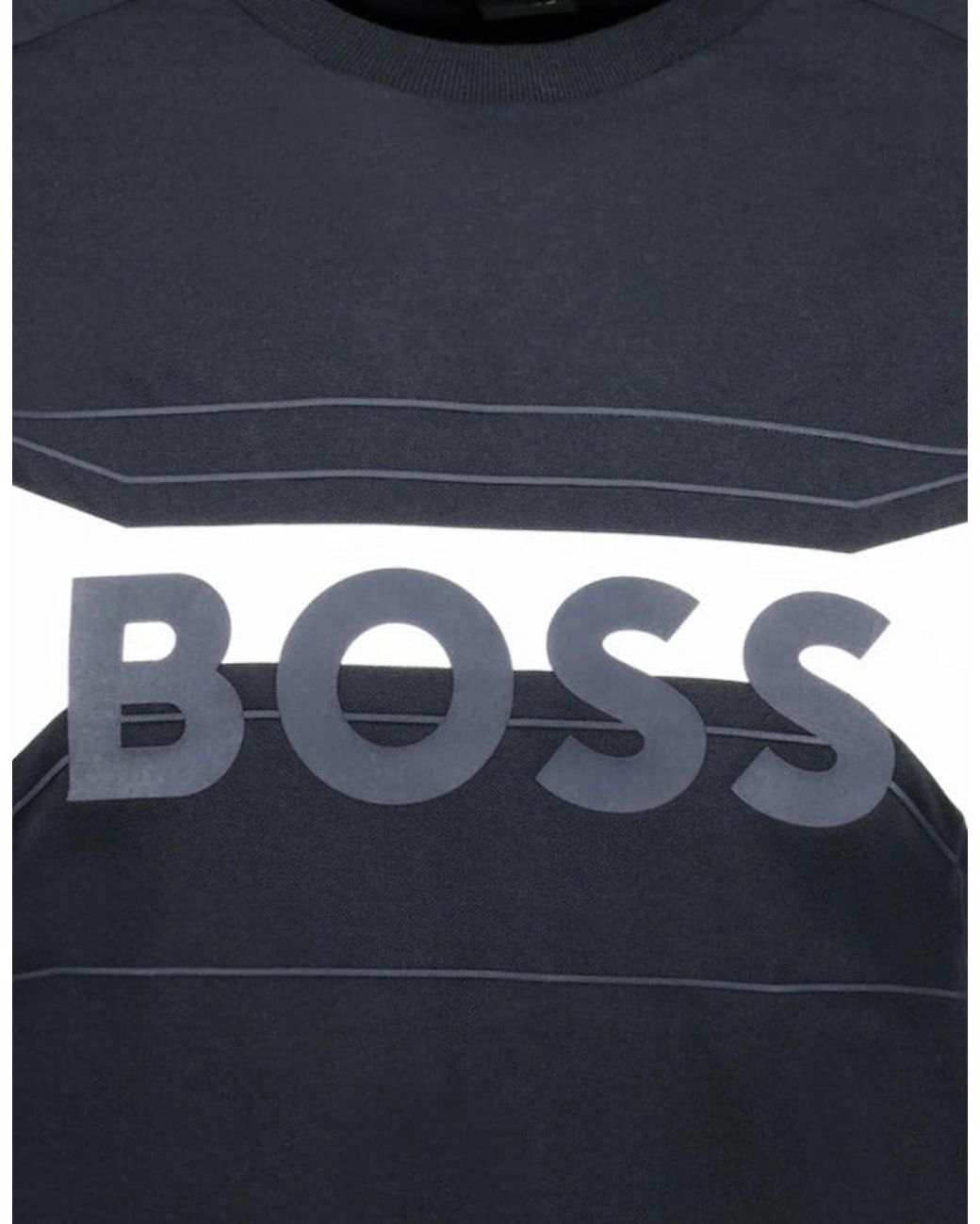 Boss Black Cotton-Blend Regular-Fit T-Shirt With Logo Artwork for men