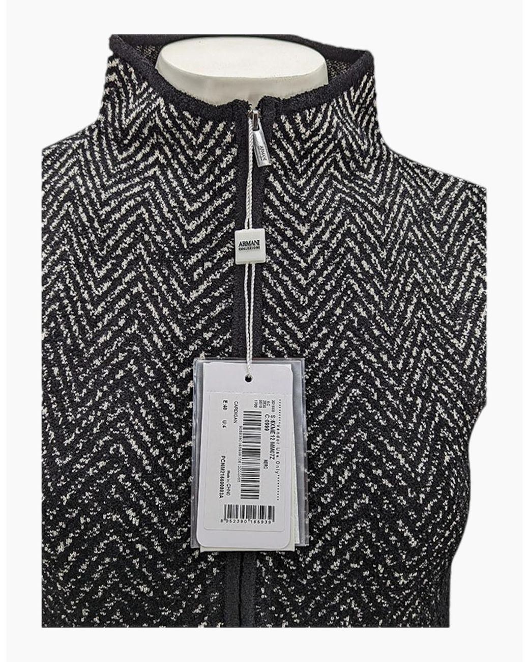 Armani Black Collezioni 6Xme12 Mm07Z Cardigan Knitwear Zipped Sweatshirt Jumper