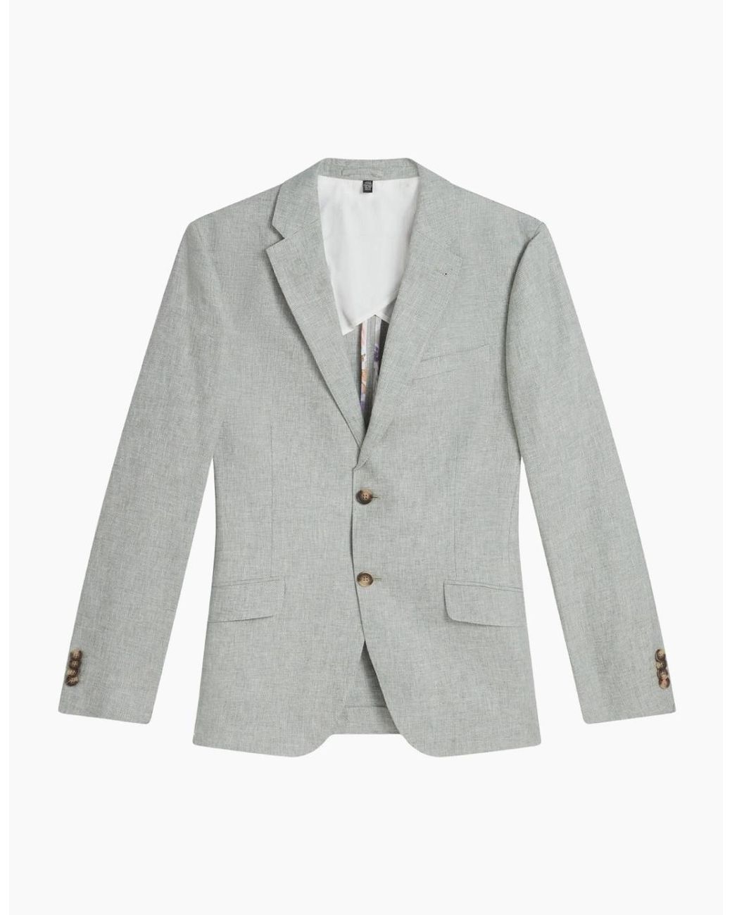 Ted Baker Gray Kenleyj Stretch Linen Blazer Jacket for men