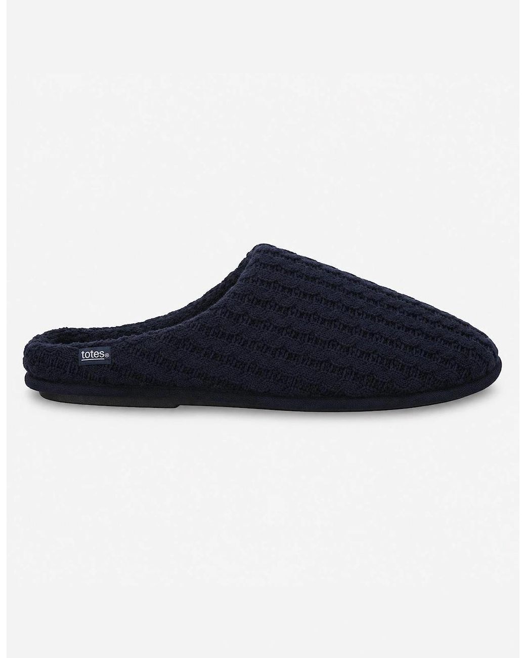 Totes Blue Toasties Knitted Mule Slippers Mules for men