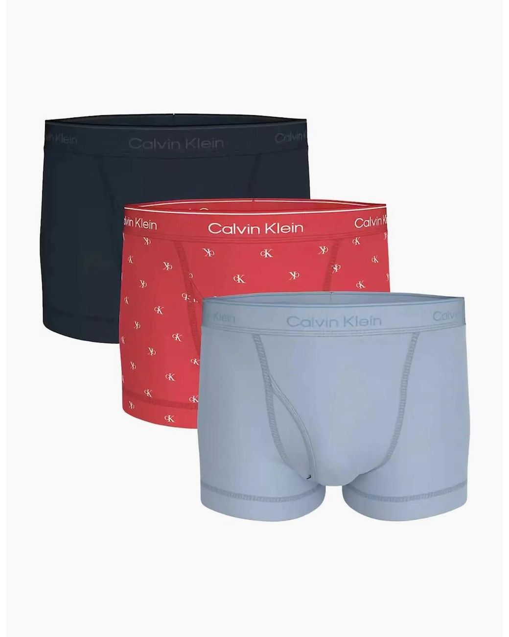 Calvin Klein White 3-Pack Cotton Classics Allover Logo Boxer Trunks for men