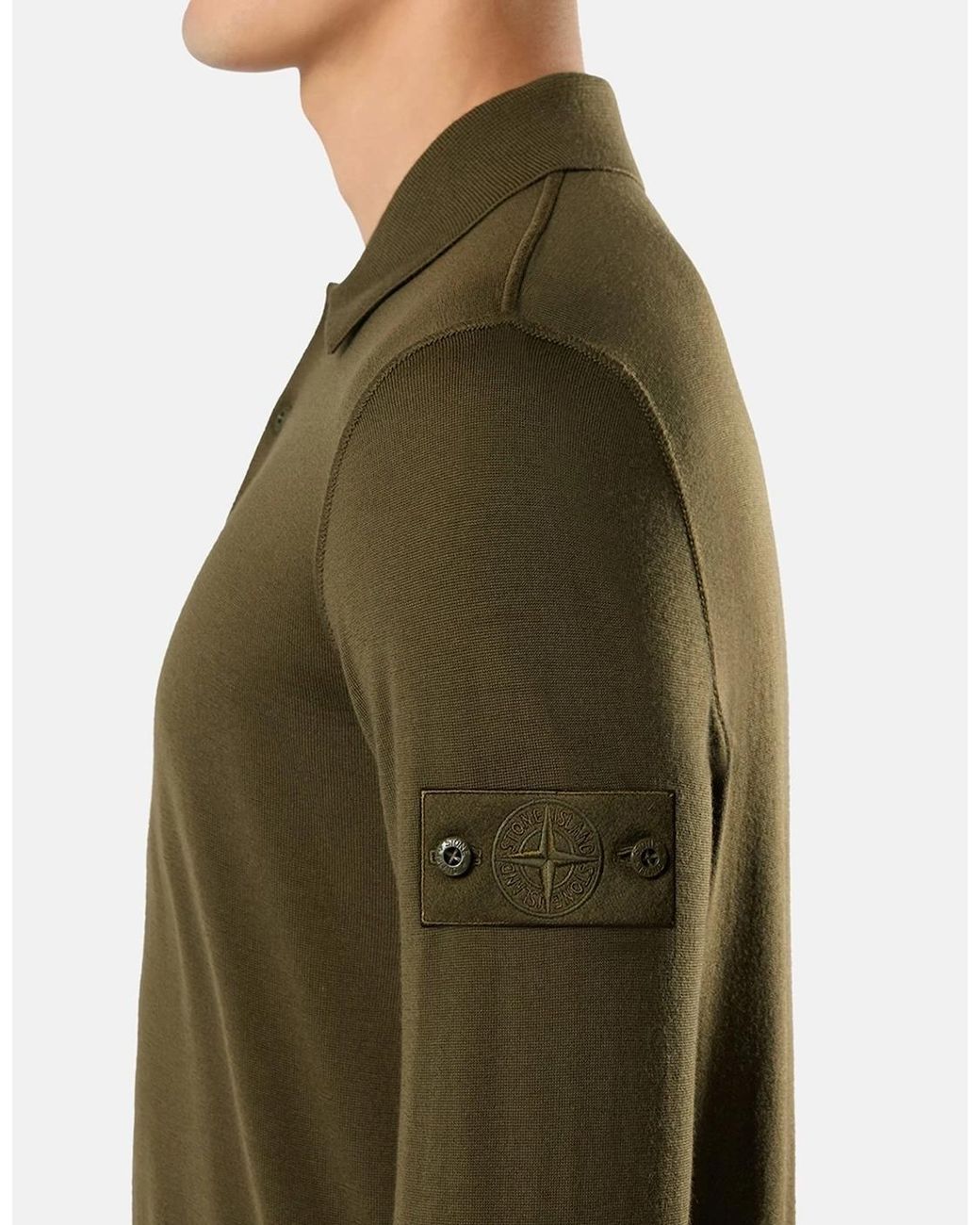 Stone Island Green Ghost 5100076 Knitted Polo for men