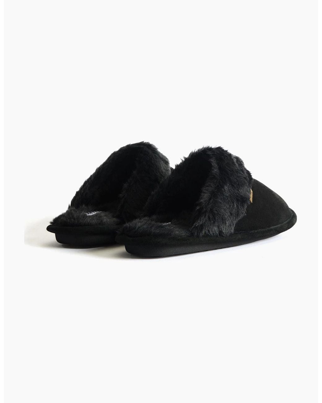 Hunter Black Mule Suede Slippers