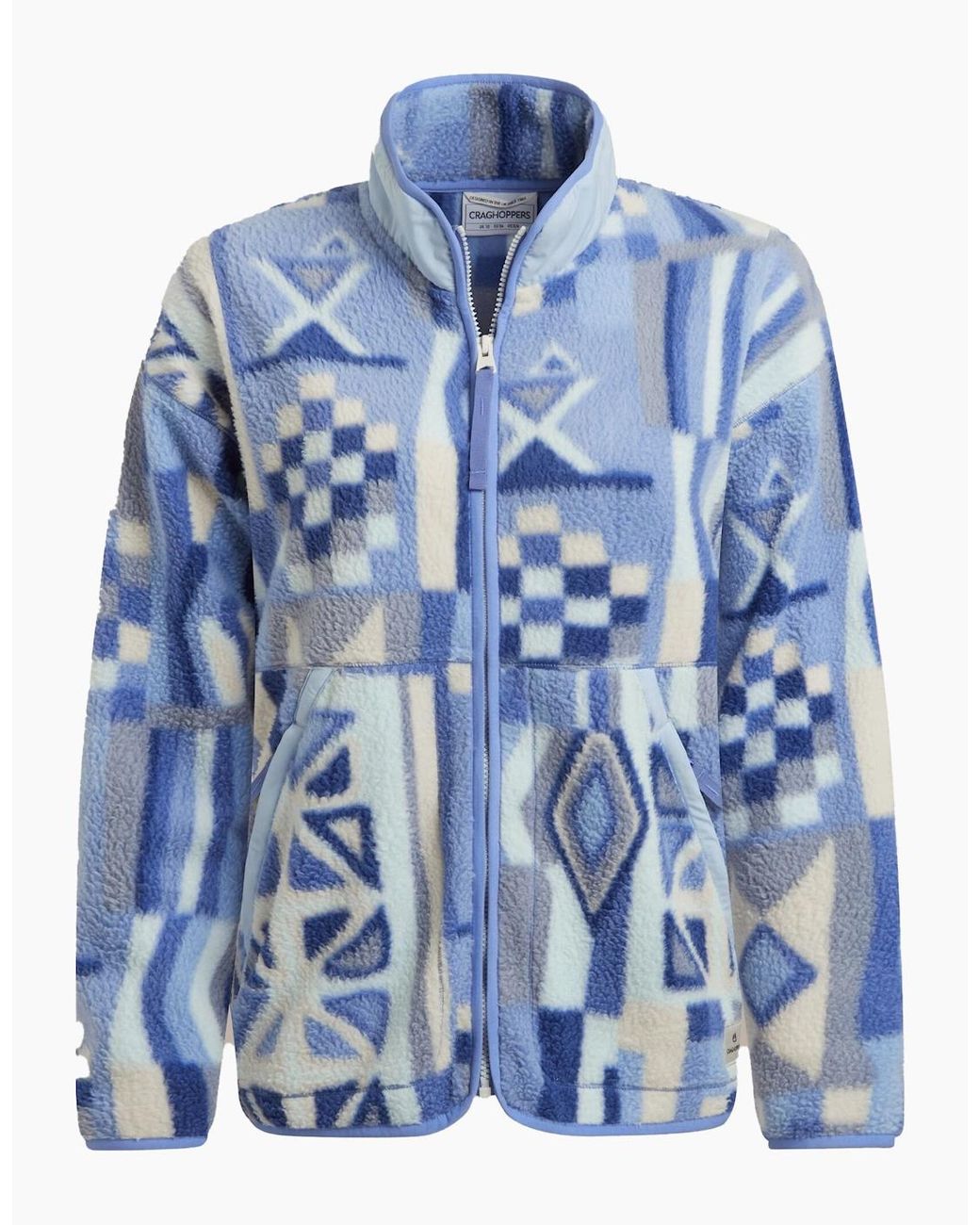 Craghoppers Blue Ladies Dante Patterned Full Zip Fleece Jacket