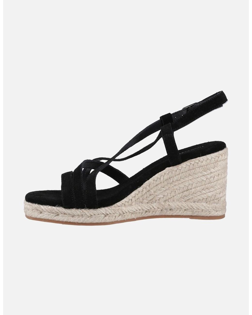 Hush Puppies Black Jenny Espadrille Wedge Suede Wedges
