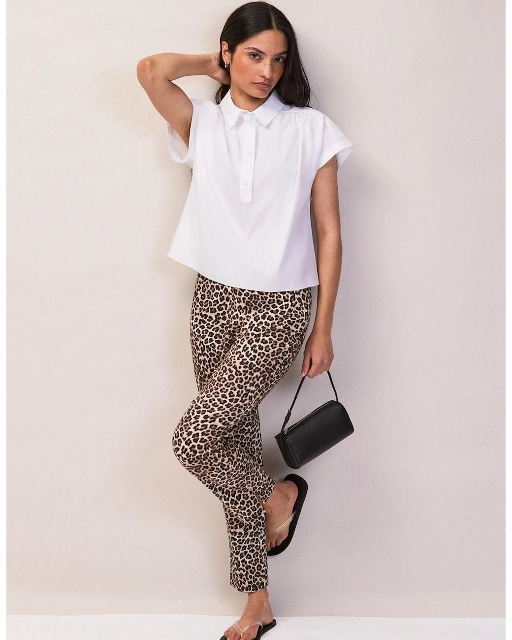 Ro&zo White Cotton Poplin Gathered Shoulder Shirt