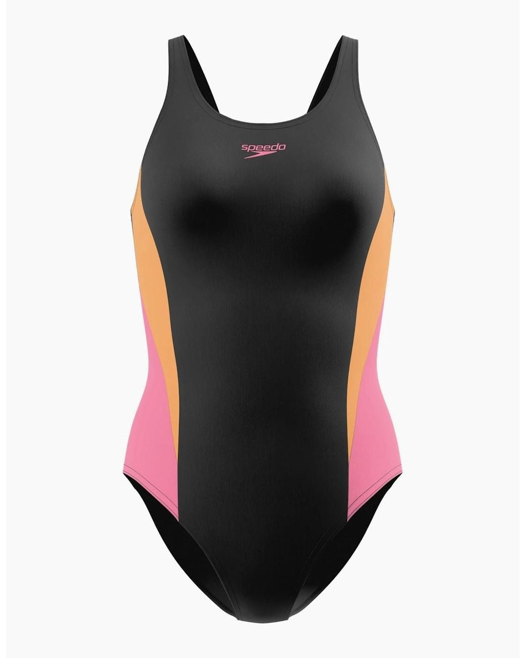 Speedo Black Ladies Splice 2.0 Colour Block One Piece Swimsuit