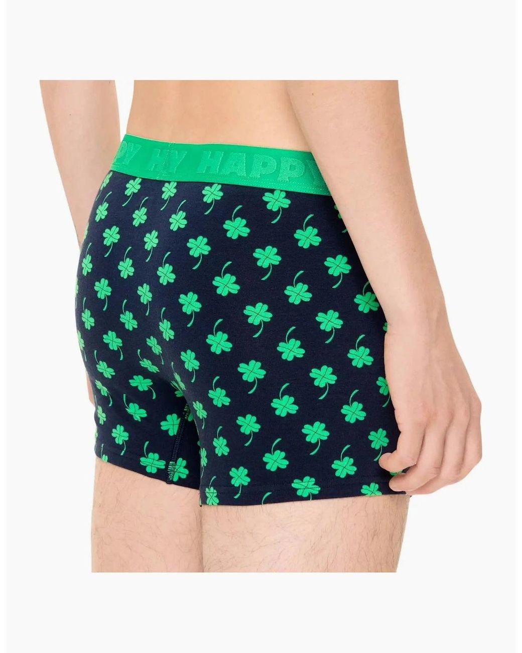 Happy Socks Green 4-Leaf Clover Boxer Trunk for men