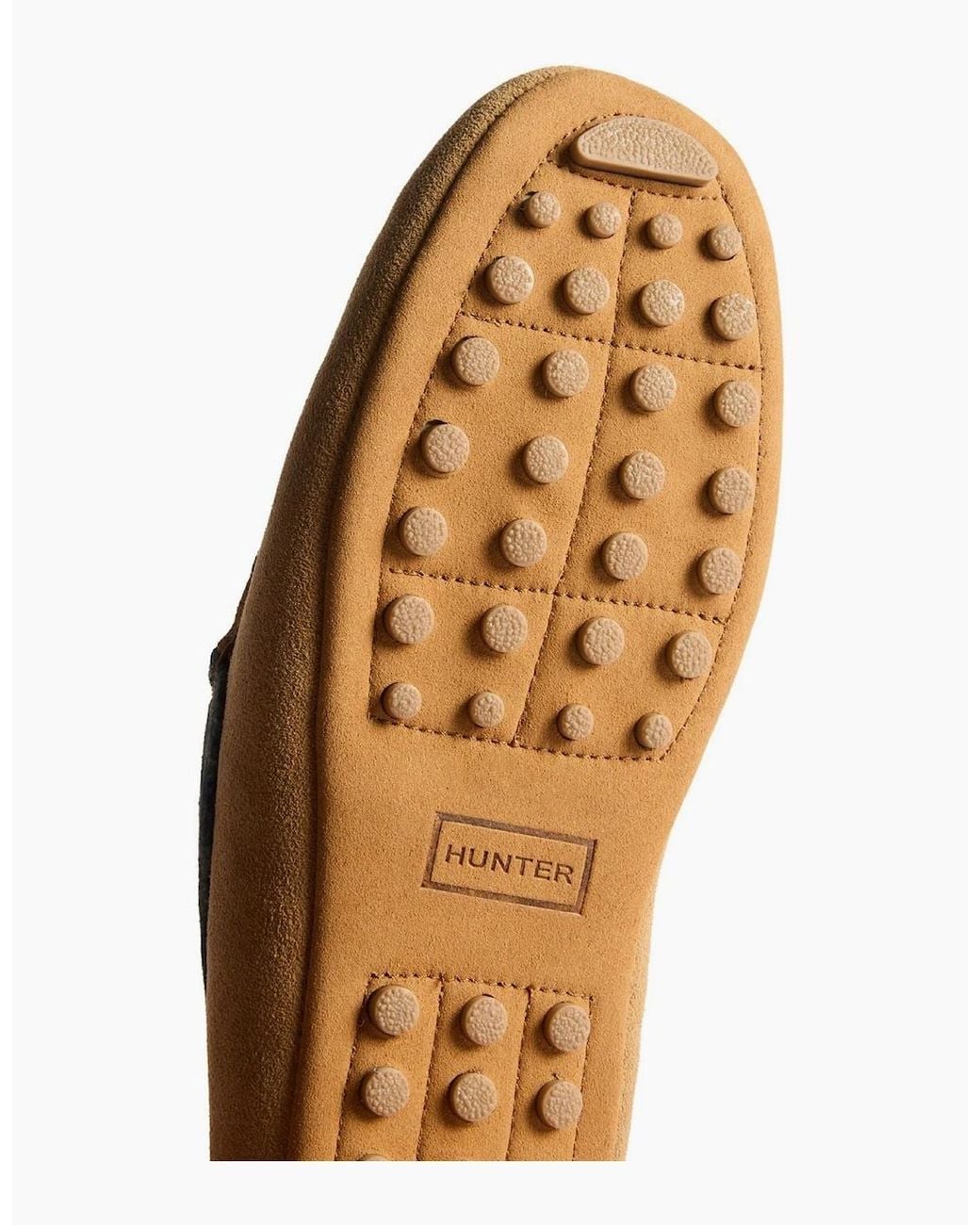 Hunter Moccassin Suede Natural Slippers for men