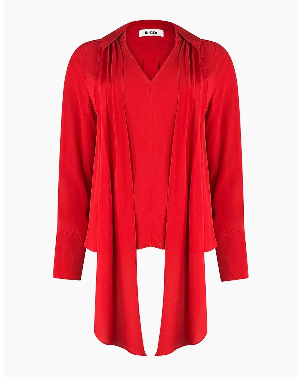 Ro&zo Red Tie Neck Blouse