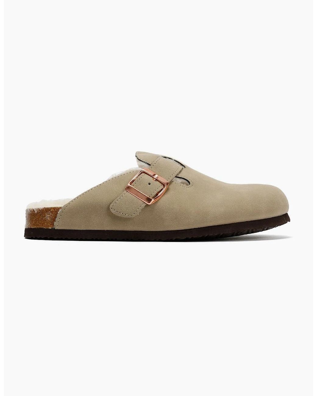 Original Penguin Natural Penguin Poppy Fur Suede Sand Mules