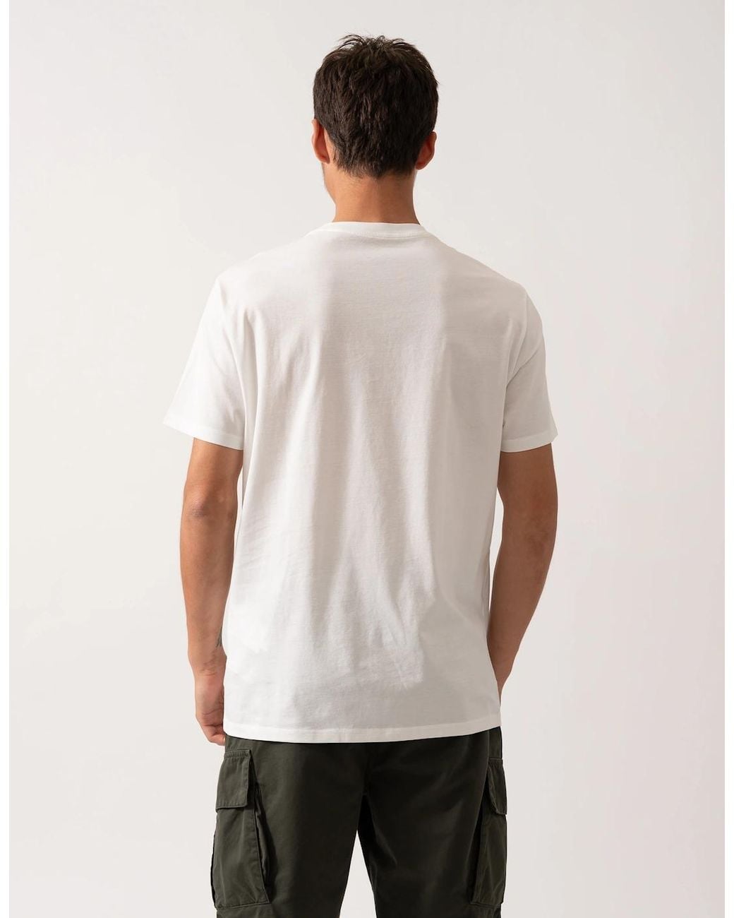 ARMANI EXCHANGE White Regular Fit Mercerised Cotton T-Shirt for men