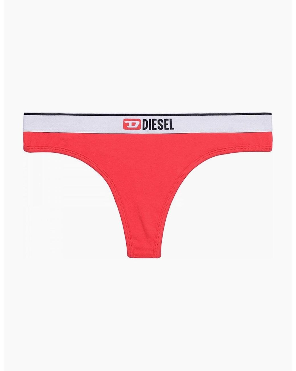 DIESEL White Ufst 2-Pack Thong, Print