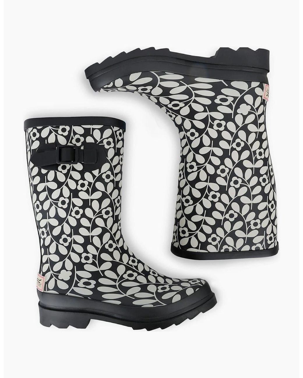 Regatta Black Orla Quarter Wellington Floral Rain Boots
