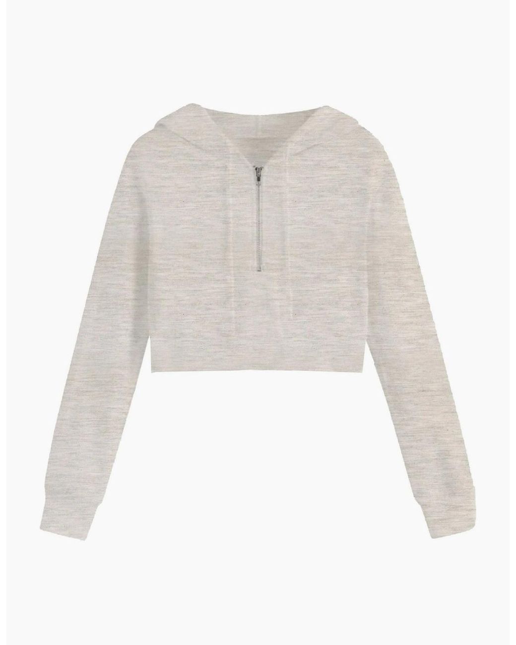 Miso White Cropped Hoodie
