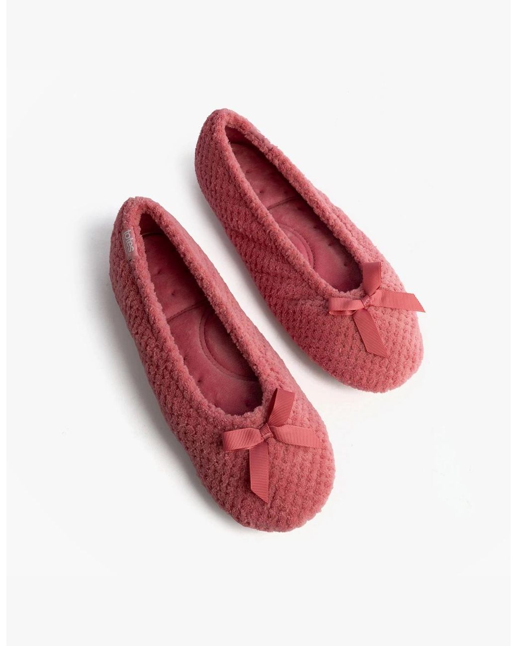 Totes Pink Popcorn Ballet Ballerina Slippers Bright