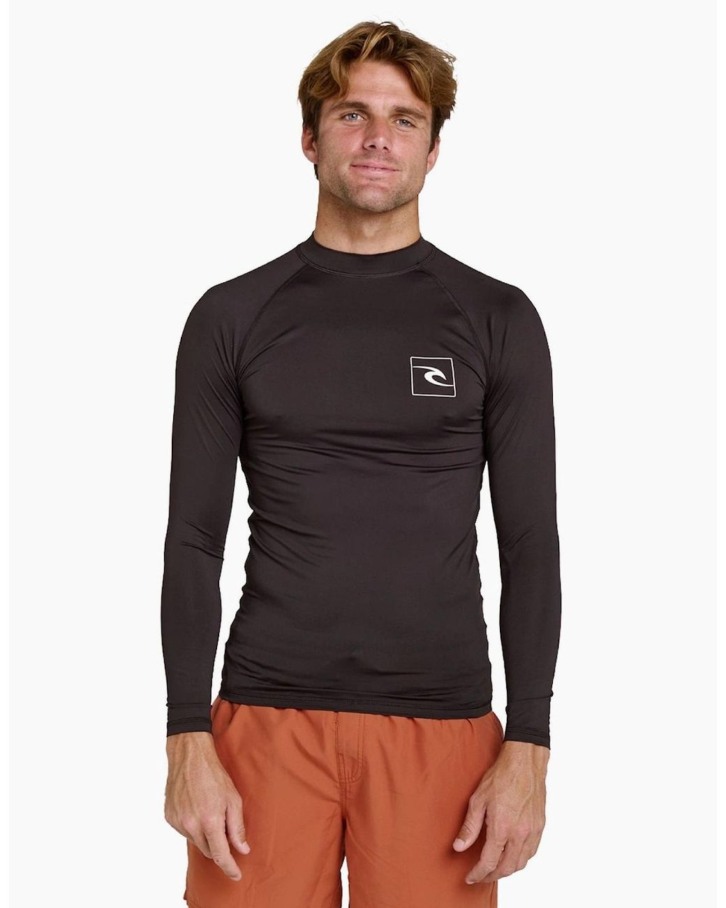 Rip Curl Black Rip Curl Streamline Upf Long Sleeve Rash Vest for men