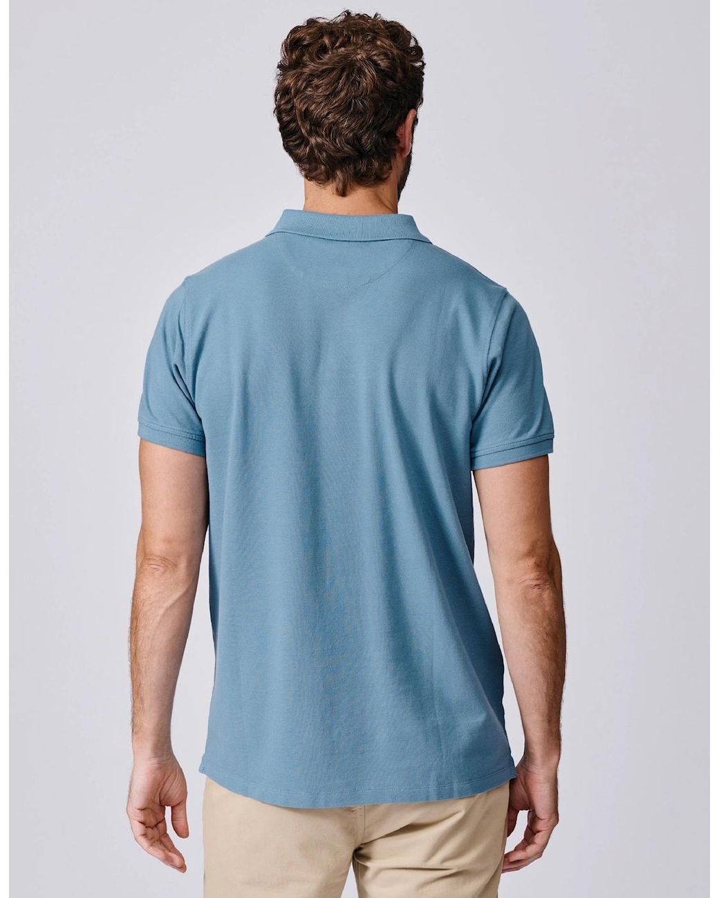 aubi Blue Oliver Pique Polo for men