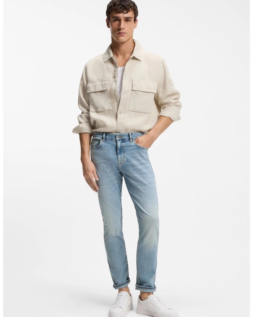Boss Blue Boss Delaware Soft Motion Slim Fit Jeans Light