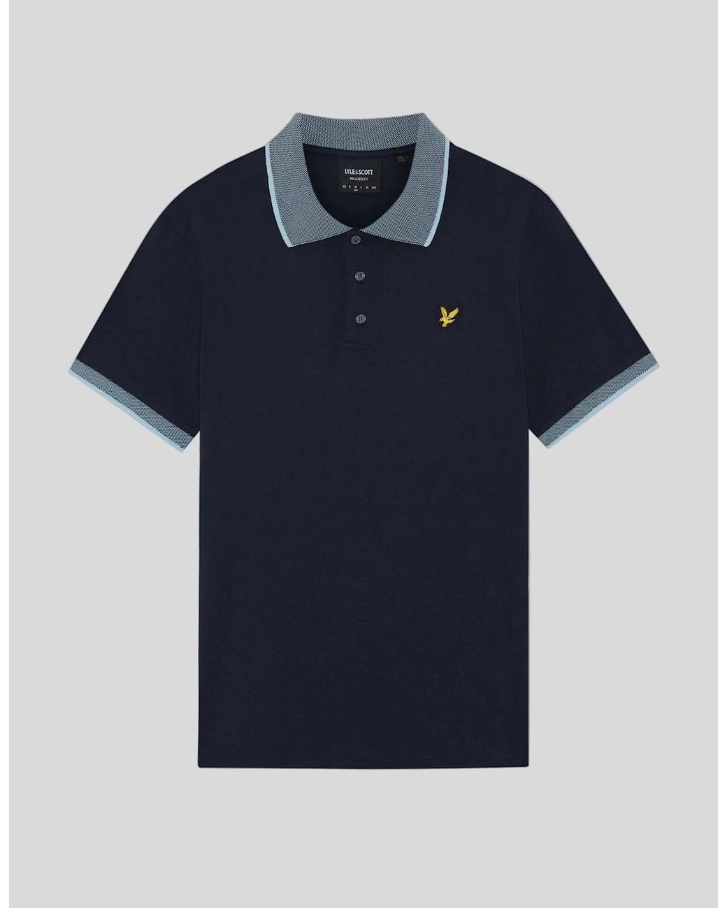 Lyle & Scott Blue Birdseye Collar Polo Shirt for men
