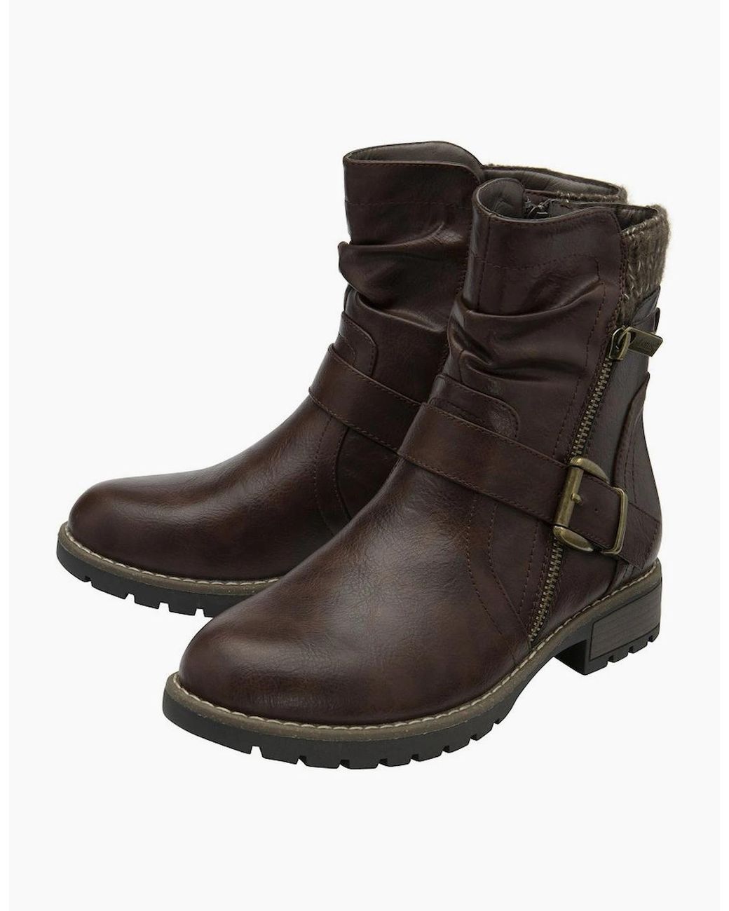 Lotus Brown Jemma Biker Boots