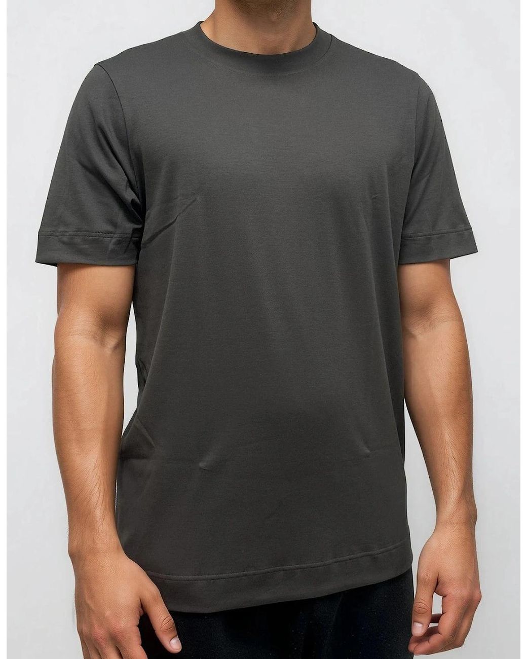 Gran Sasso Black Pure Cotton T-Shirt for men